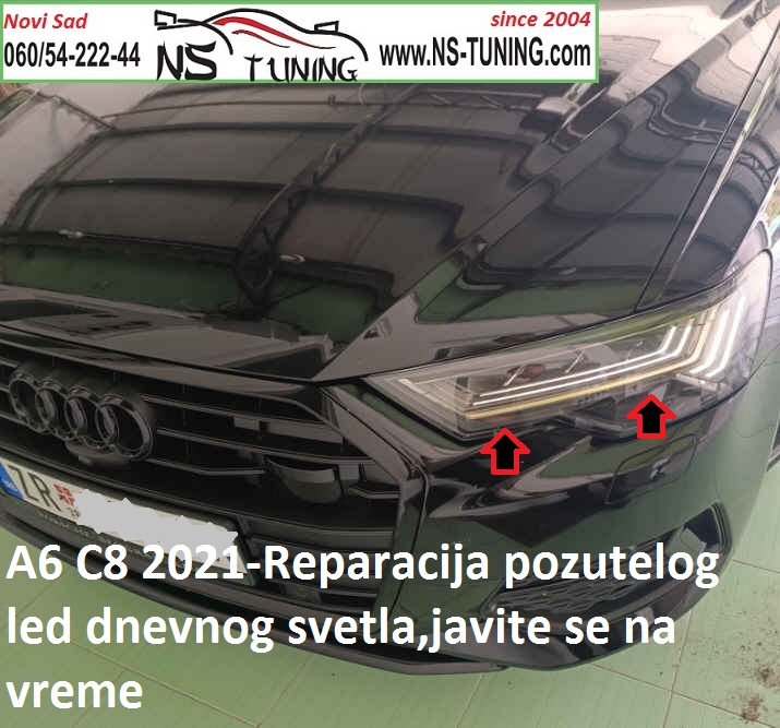 audi a6 c8 matrix far pozutelo led dnevno svetlo reparacija servis farova novi sad zamena stakla ns tuning